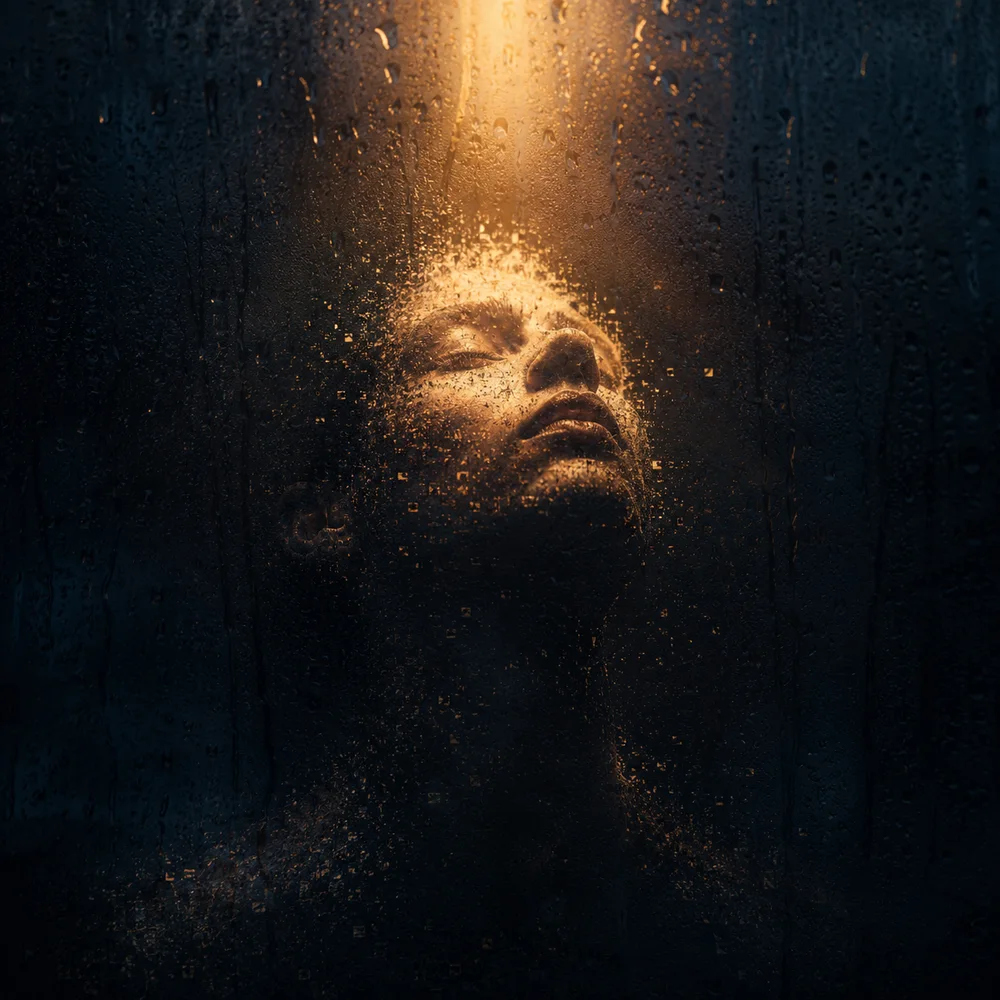 Artwork for First Light — a single warm light in a cold dark field.