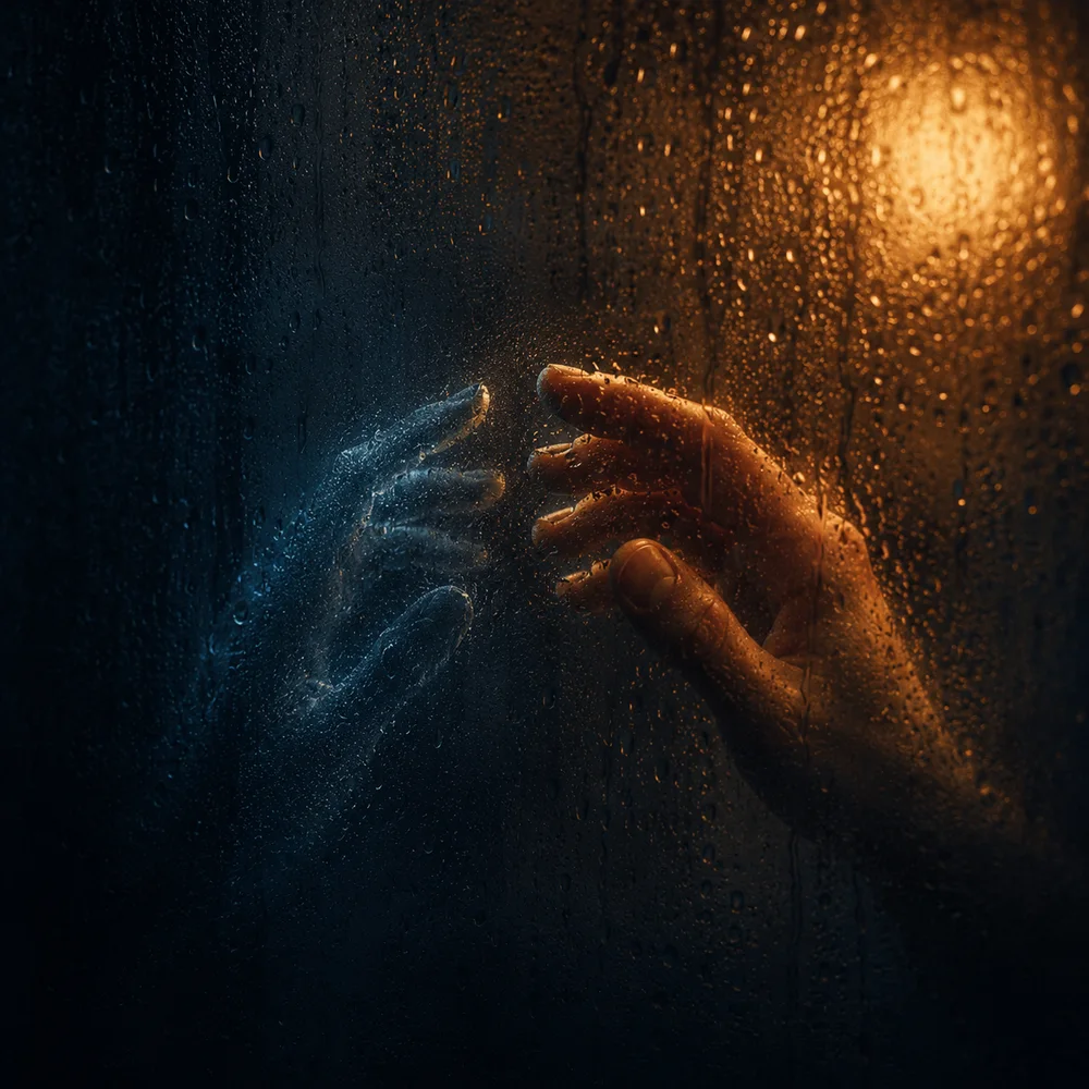 Artwork for Tell Me How It Felt — a single warm light in a cold dark field.