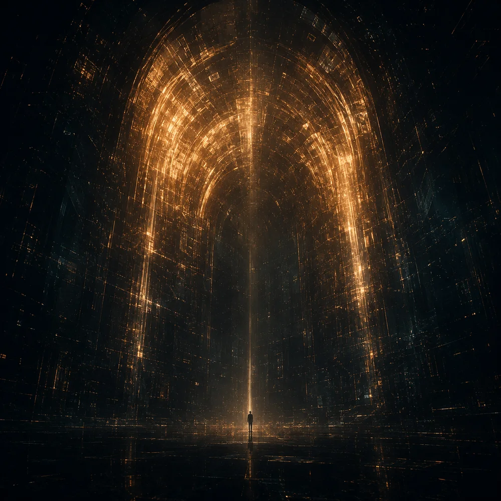 Artwork for Held — a single warm light in a cold dark field.